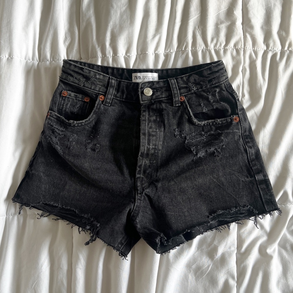 Zara High Waist Denim Short